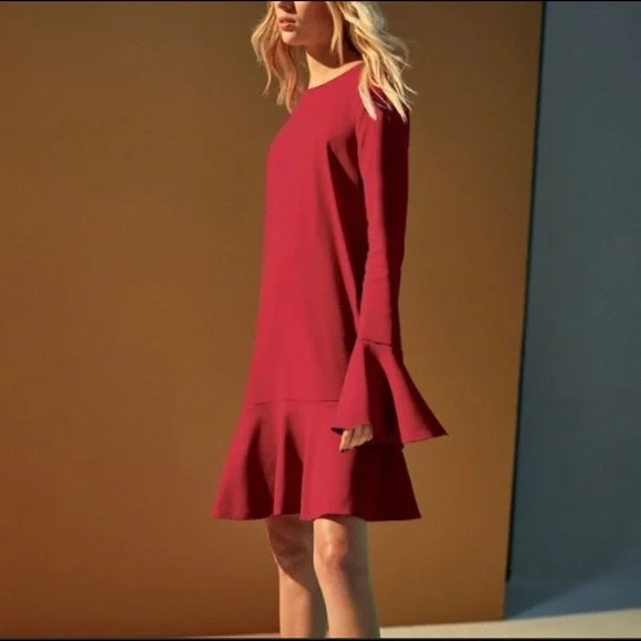 Theory Marah Bergen Long Sleeve Flounce Dress - Picture 2 of 8